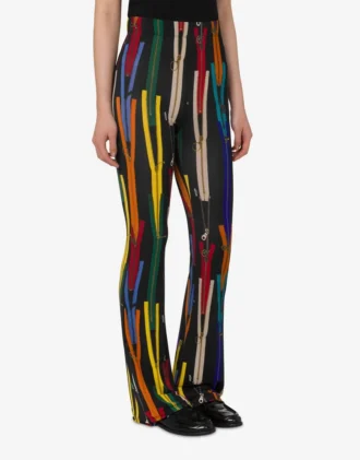 Printed stretch jersey pants