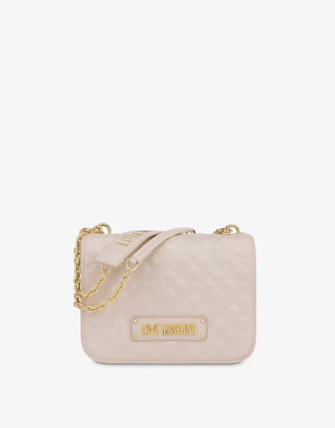 Quilted shoulder bag with logo