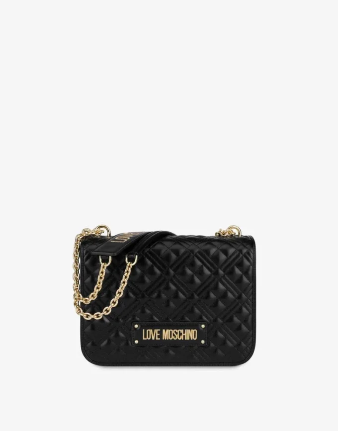 Quilted shoulder bag with logo