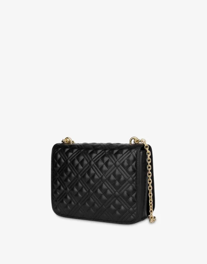 Quilted shoulder bag with logo