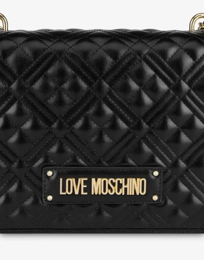 Quilted shoulder bag with logo