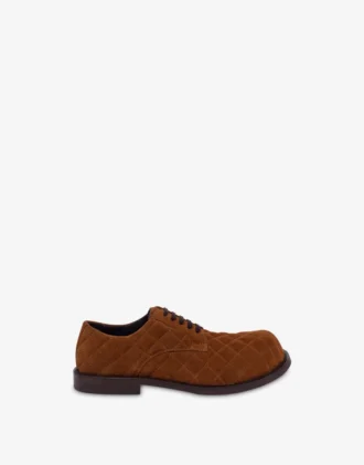 Quilted suede derby