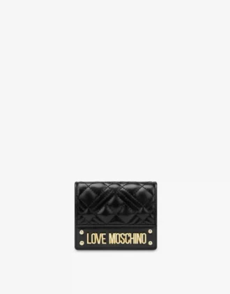 Quilted wallet with logo