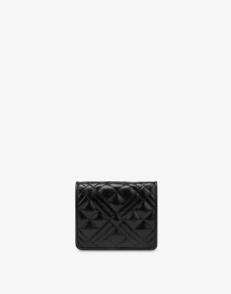 Quilted wallet with logo