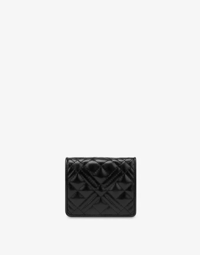 Quilted wallet with logo