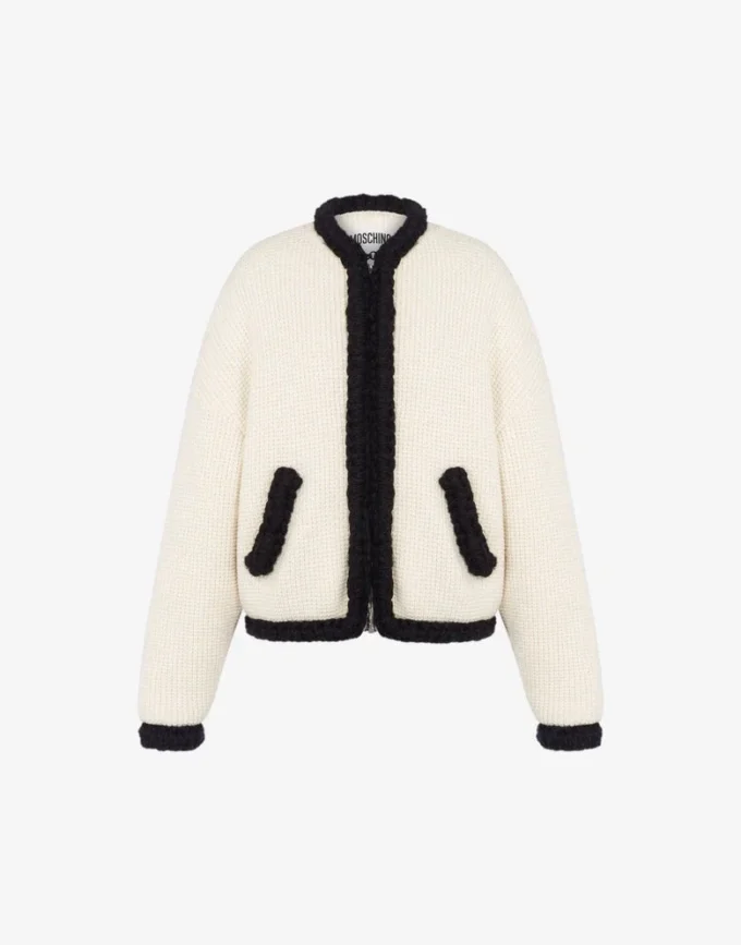 Short jacket in superfine lambswool