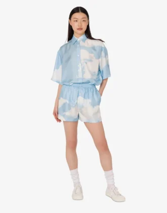 Silk twill shorts Archive Clouds