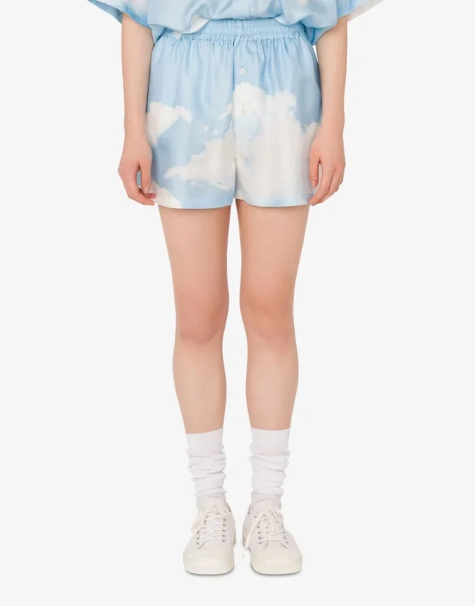 Silk twill shorts Archive Clouds