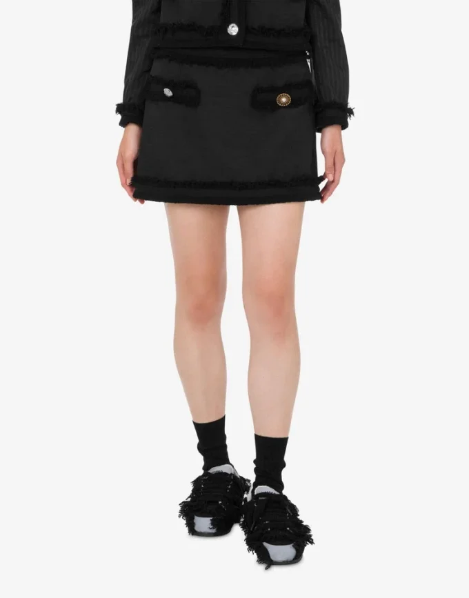 Stretch bouclé miniskirt