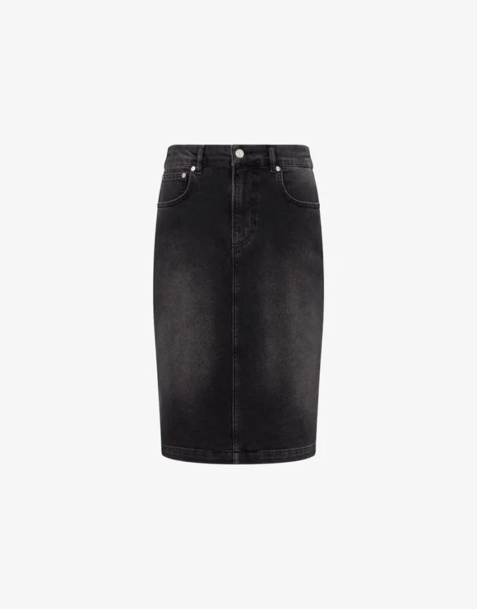 Stretch cotton denim skirt