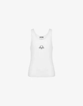Stretch Cotton Tank Top Laurel Crown Logo