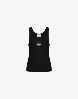 Stretch Cotton Tank Top Laurel Crown Logo