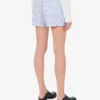 Striped Poplin Shorts Goose Embroidery
