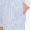 Striped Poplin Shorts Goose Embroidery