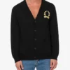 Wool and Cashmere Cardigan Laurel Crown Embroidery