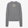 Wool and Cashmere Pullover Laurel Crown Embroidery